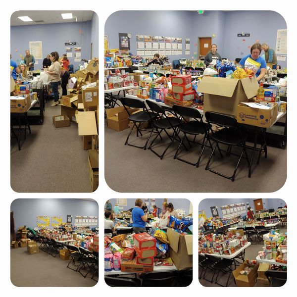 Senior Group Volunteering in the Pantry